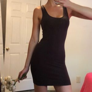 Cute brown curve hugging dress